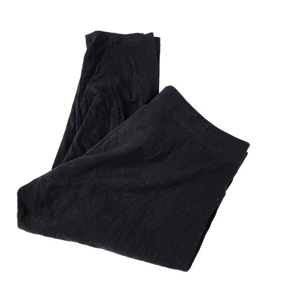 Soft Surroundings Women Cropped Leggings Size Large Petite LP Black Knit Pull On - Picture 3 of 8